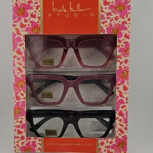 Nicole Miller Studio Reading Glasses Trio 2.00